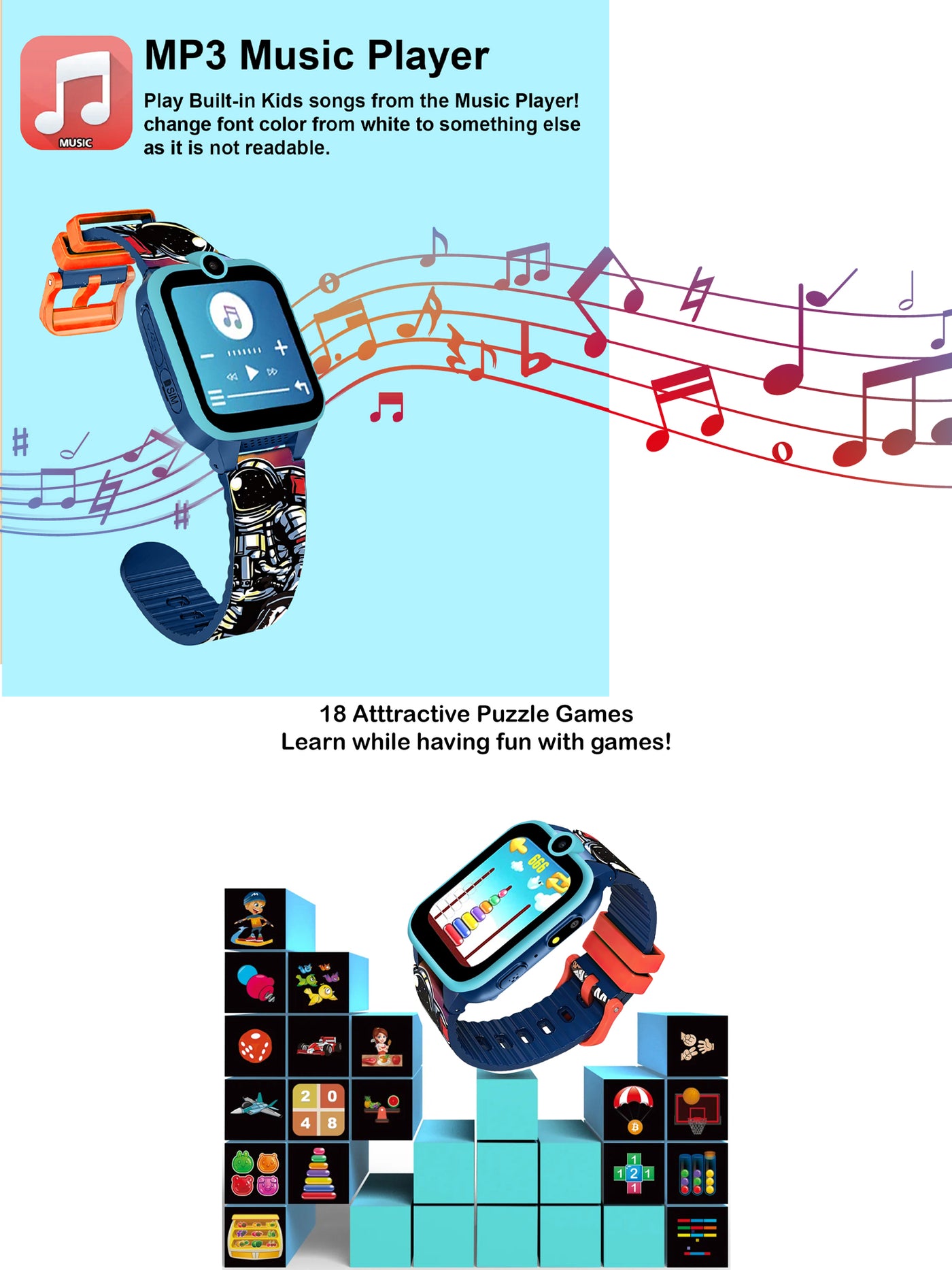 Spiky: Griffin-Blue Smart Watch for Kids