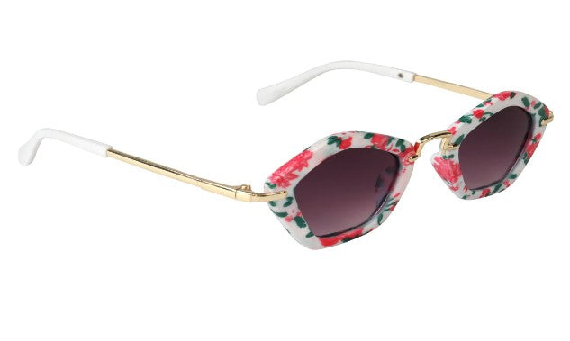 Spiky Hexagon UV Protected Sunglass - Multicolour White