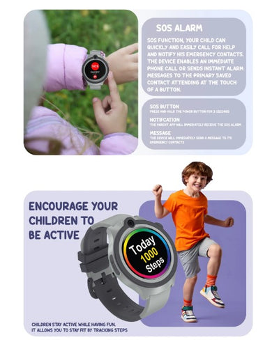 Spiky Cacus Kids 4G Smart Watch - Black