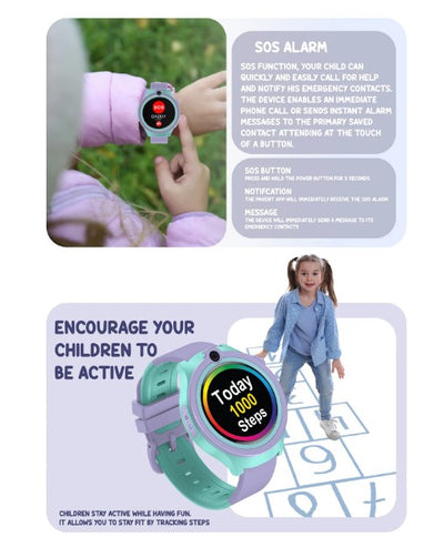 Spiky Cacus Kids 4G Smart Watch - Purple