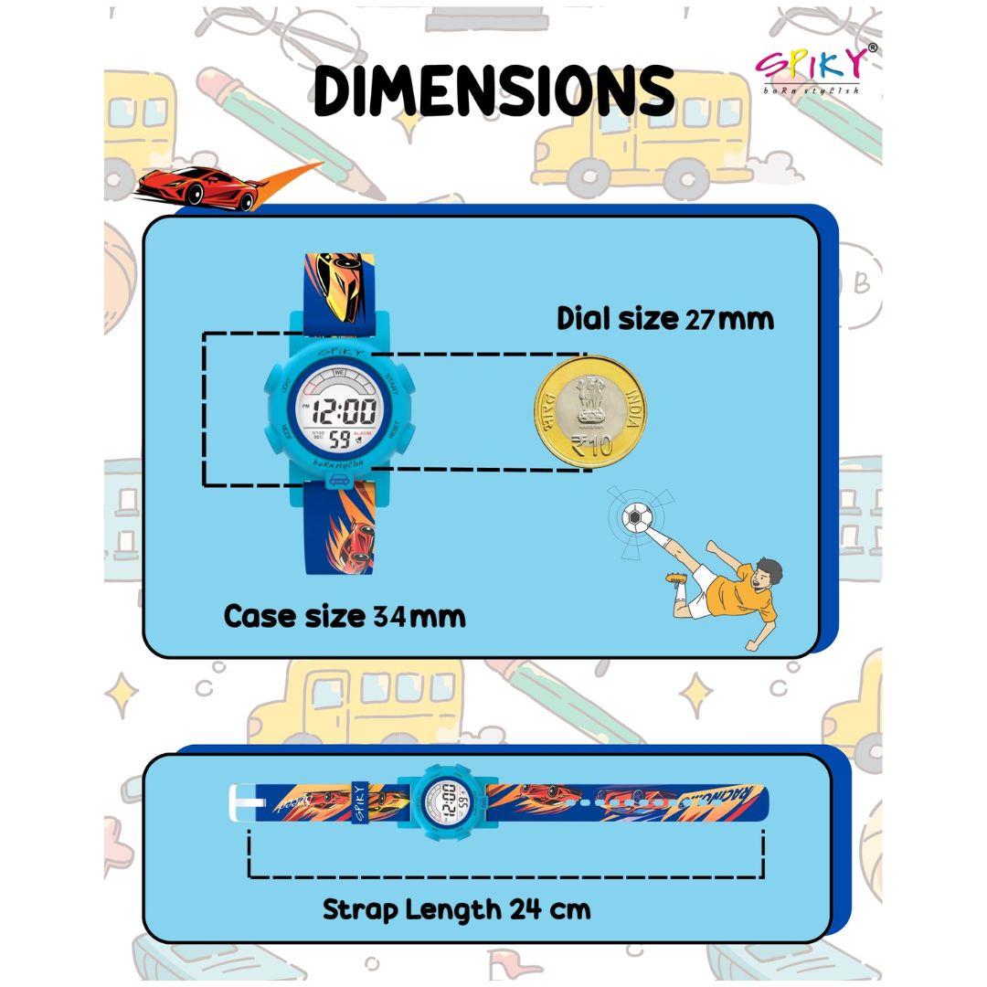 Spiky: Multi-functional Digital Sports Watch for Kids - Blue