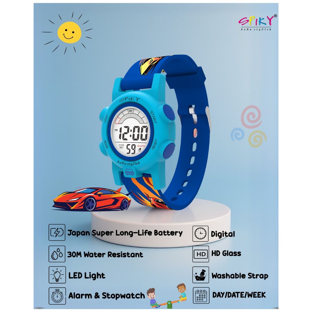 Spiky: Multi-functional Digital Sports Watch for Kids - Blue