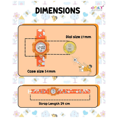 Spiky: Multi-functional Digital Sports Watch for Kids - Orange