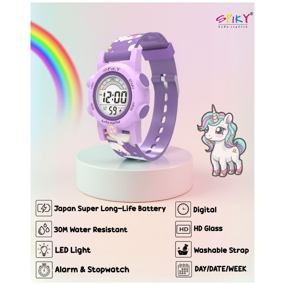 Spiky: Multi-functional Digital Sports Watch for Kids - Purple