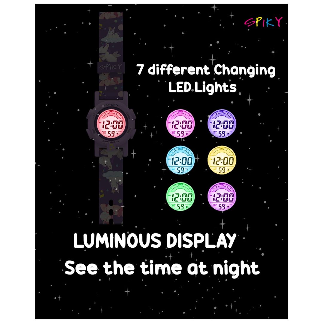 Spiky: Multi-functional Digital Sports Watch for Kids - Purple