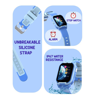Spiky New Gnome - Blue 4G Video Calling Smartwatch for Kids with Multi UI
