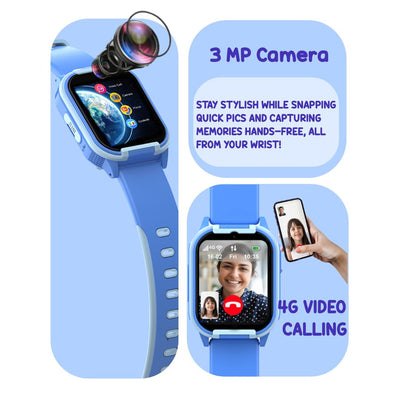 Spiky New Gnome - Blue 4G Video Calling Smartwatch for Kids with Multi UI