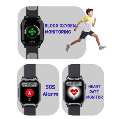 Spiky New Gnome - Black 4G Video Calling Smartwatch for Kids with Multi UI