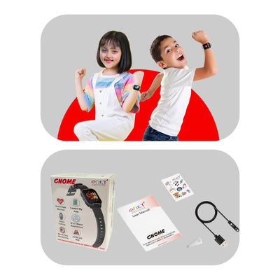 Spiky New Gnome - Black 4G Video Calling Smartwatch for Kids with Multi UI