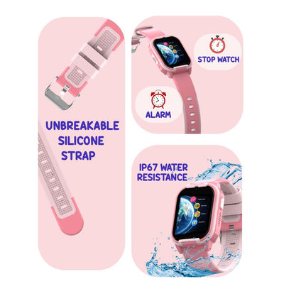 Spiky New Gnome - Pink 4G Video Calling Smartwatch for Kids with Multi UI