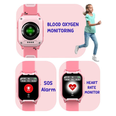 Spiky New Gnome - Pink 4G Video Calling Smartwatch for Kids with Multi UI