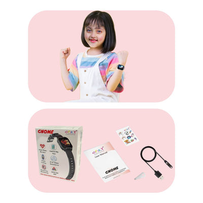 Spiky New Gnome - Pink 4G Video Calling Smartwatch for Kids with Multi UI