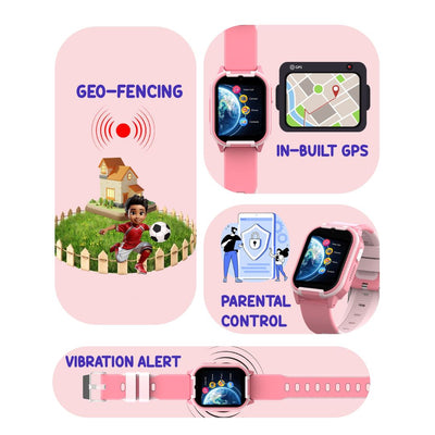 Spiky New Gnome - Pink 4G Video Calling Smartwatch for Kids with Multi UI