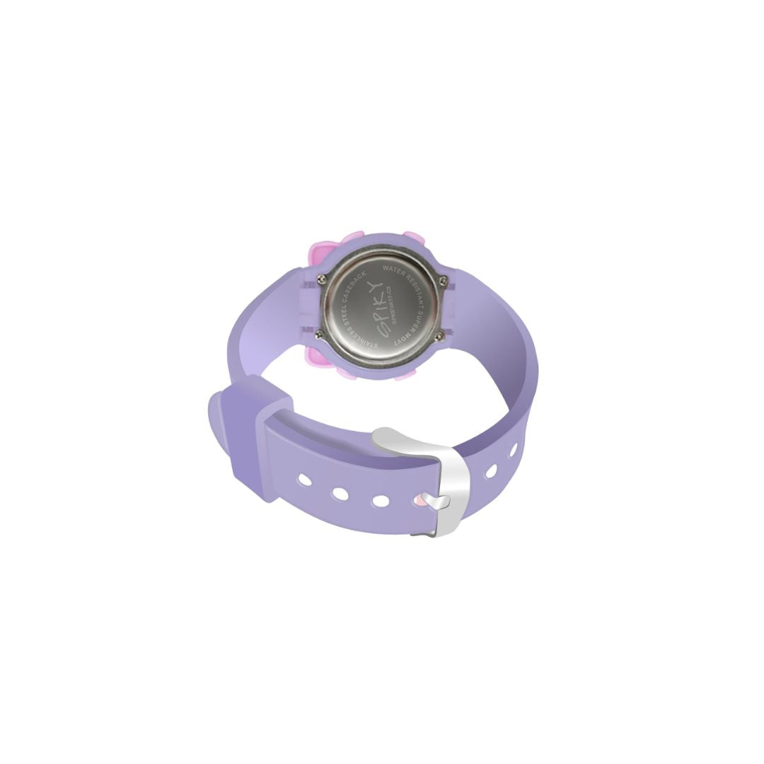 Spiky: Round Cat Shaped Sports Digital Watch - Purple