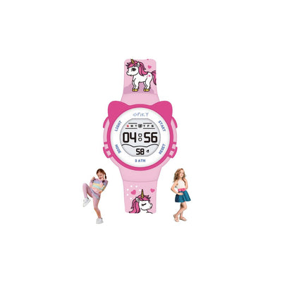 Spiky: Round Cat Shaped Sports Digital Watch - Pink