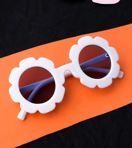 Spiky Round Flower UV Protected Sunglass - Baby Pink