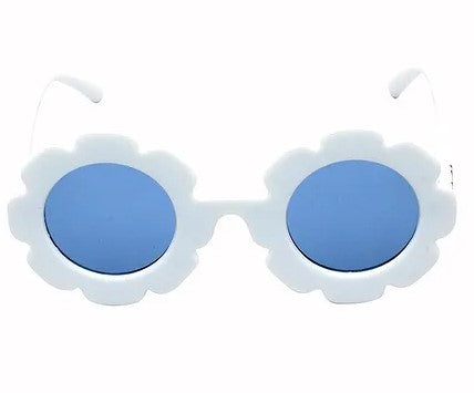 Spiky Round Flower UV Protected Sunglass - White