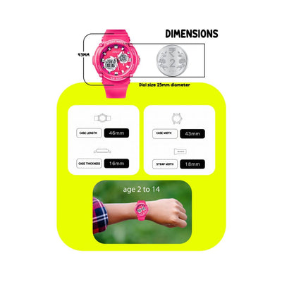 Spiky Round Multifunctional Digital Sports Watch - Pink