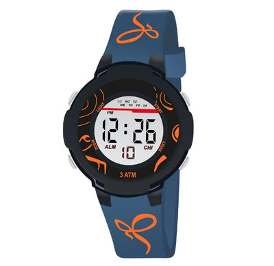 Spiky Sports Printed Strap Digital Watch - Black