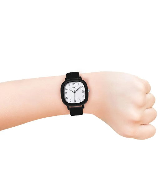 Spiky Square Analog Watch - Black