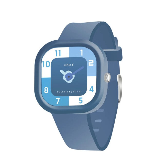 Spiky Square Analog Watch For Kids - Blue