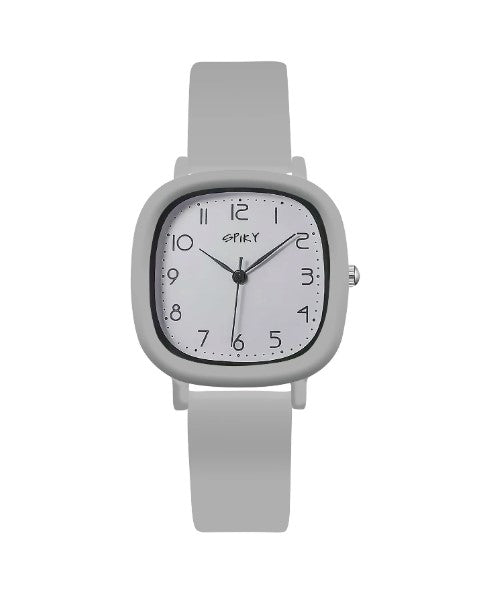 Spiky Square Analog Watch - Grey