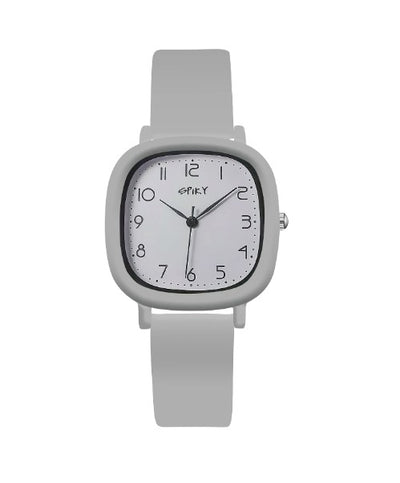 Spiky Square Analog Watch - Grey