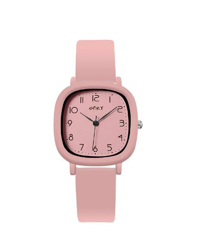 Spiky Square Analog Watch - Pink