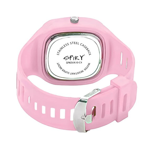 Spiky Square Analog Watch For Kids - Pink