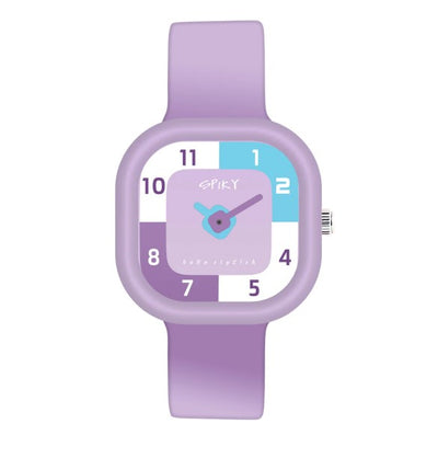 Spiky Square Analog Watch For Kids - Purple