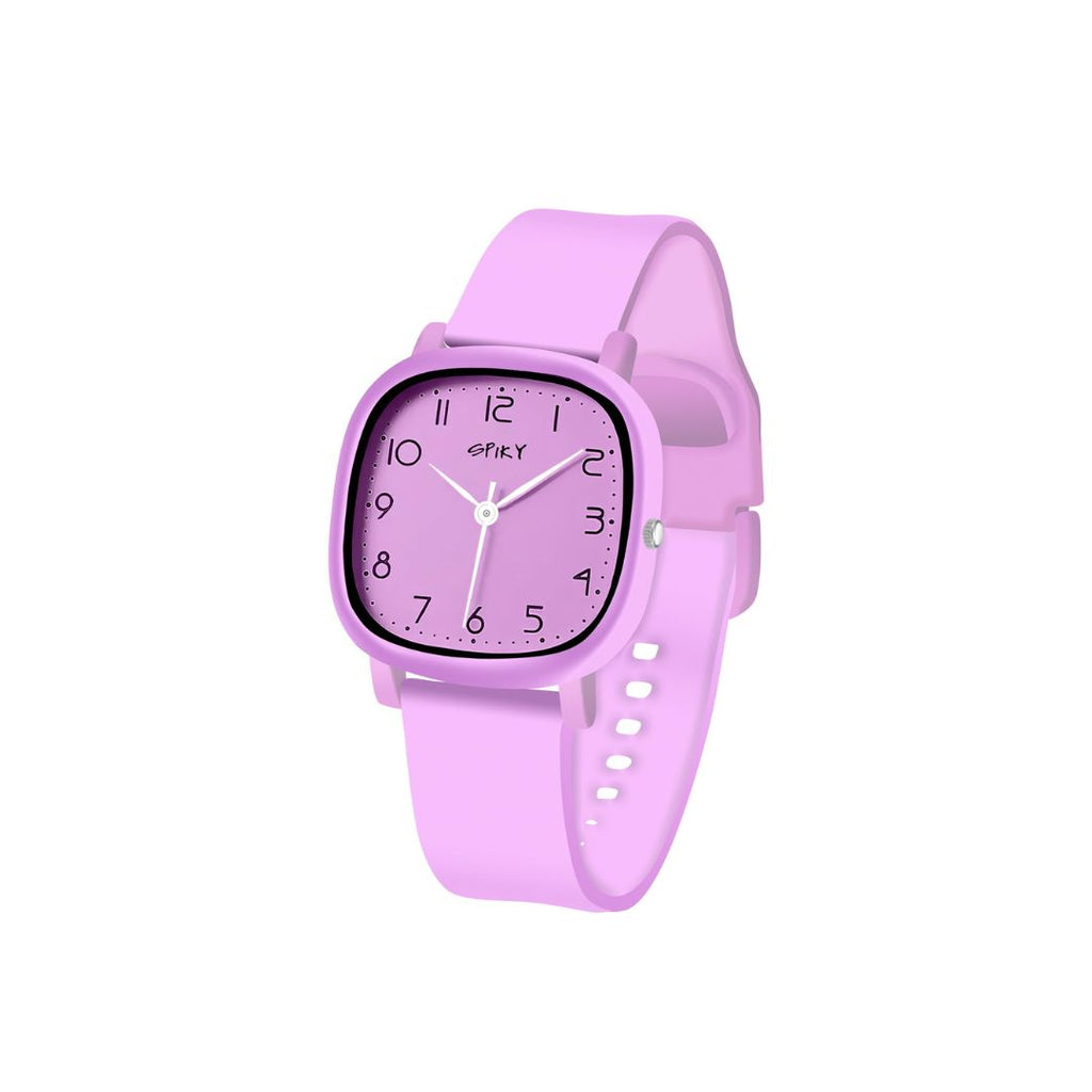 Spiky Square Analog Watch for Kids - Purple