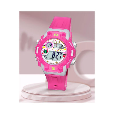 Spiky: Unique Round Digital Sports Watch - Pink