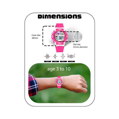 Spiky: Unique Round Digital Sports Watch - Pink