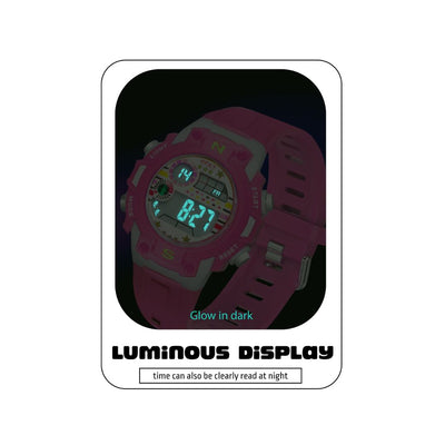 Spiky: Unique Round Digital Sports Watch - Pink