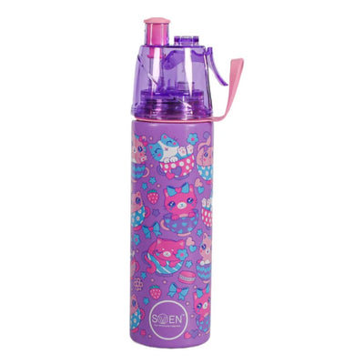 Swen Insulated Stainless Steel Kitty Theme Mist Bottle, Purple - 490 Ml