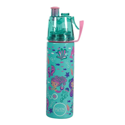 Swen Insulated Stainless Steel Mermaid Theme Mist Bottle Sea Green - 490 Ml