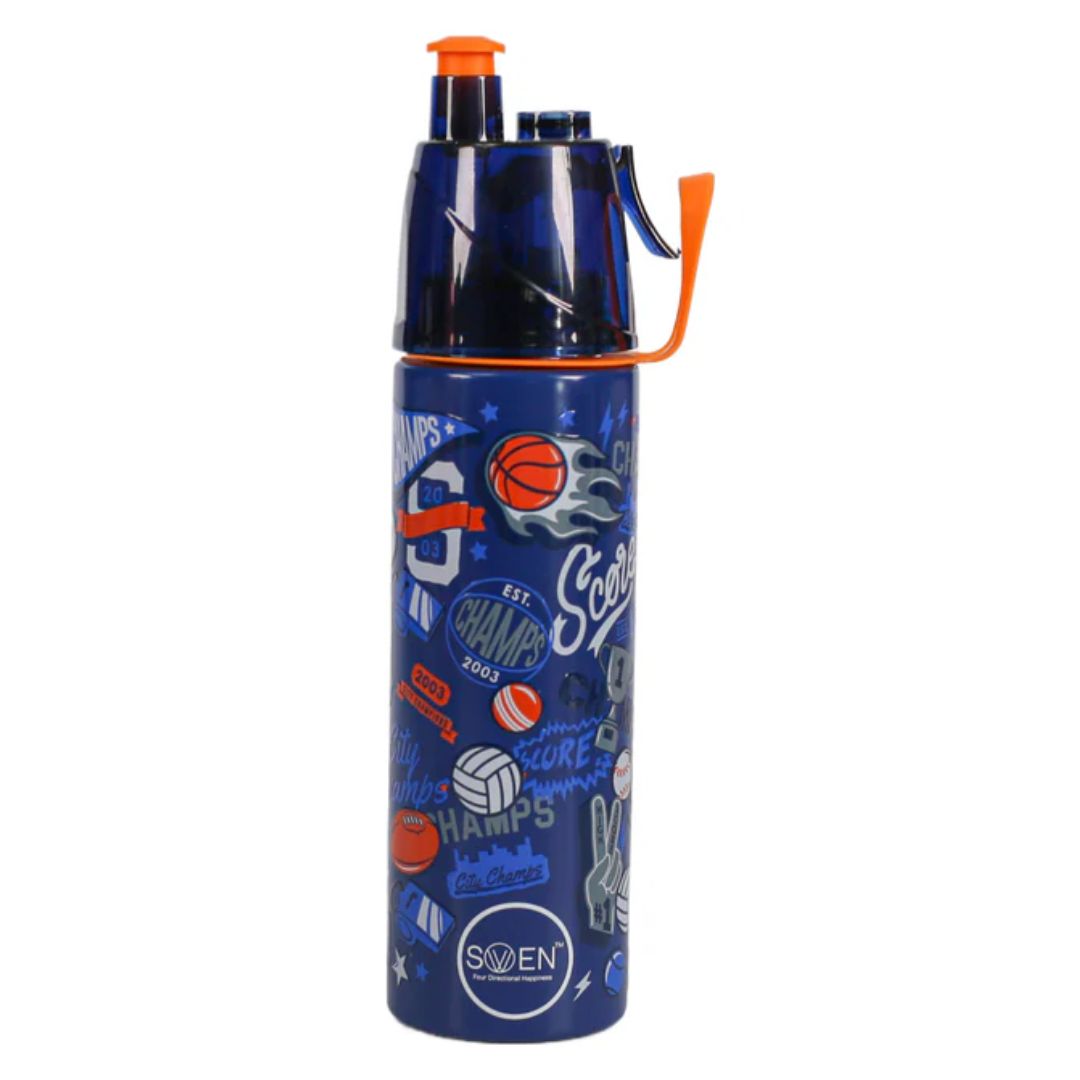 Swen Insulated Stainless Steel Sports Theme Mist Bottle Blue - 490 Ml