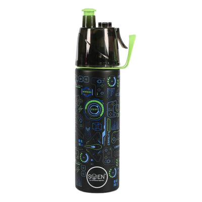 Swen Insulated Stainless Steel Tech Theme Mist Bottle Blue 490 Ml