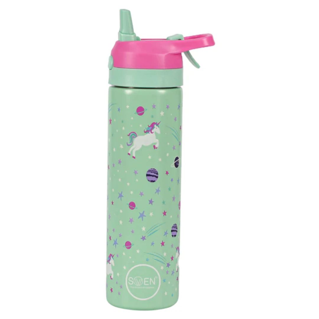 Swen Insulated Stainless Steel Unicorn Theme Mist Bottle Sea Green - 540 Ml