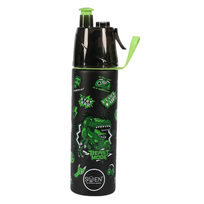 Swen Insulated Stainless Steel Video Game Theme Mist Bottle Black - 490 Ml