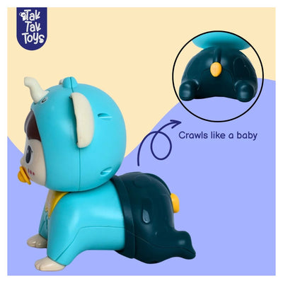 Tak Tak Toys: CrawlPal - Crawling Toy with Lights & Sound - Blue