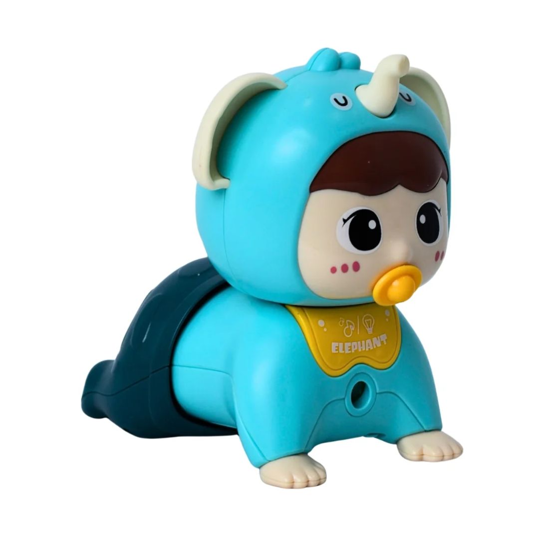 Tak Tak Toys: CrawlPal - Crawling Toy with Lights & Sound - Blue