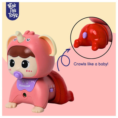 Tak Tak Toys: CrawlPal - Crawling Toy with Lights & Sound - Pink