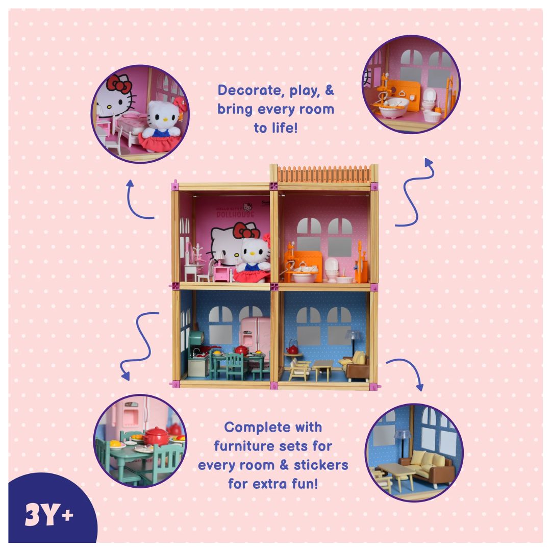 Tak Tak Toys: Hello Kitty - Bungalow Dollhouse Playset