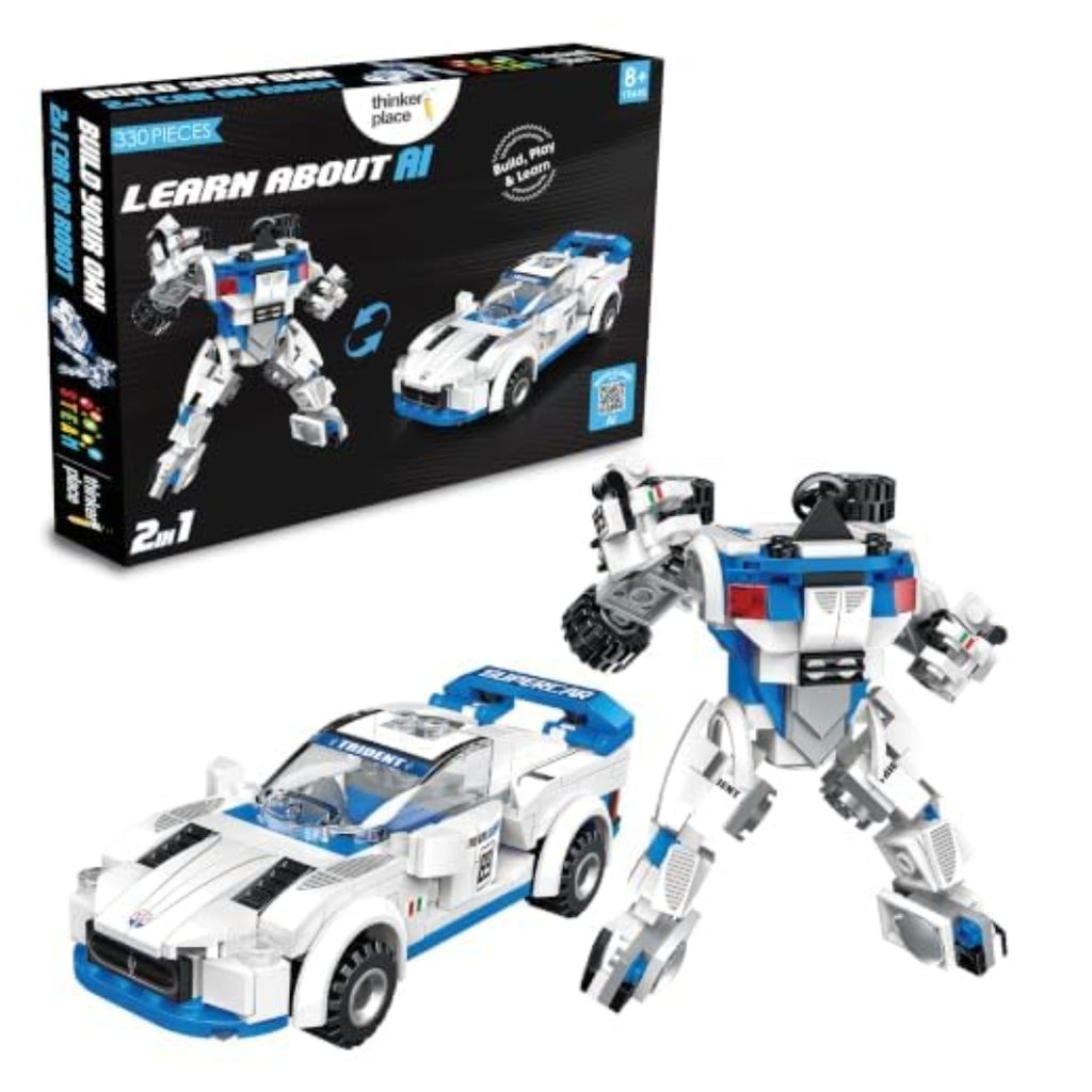 Thinker Place: 2-in-1 Racing Car Mc White