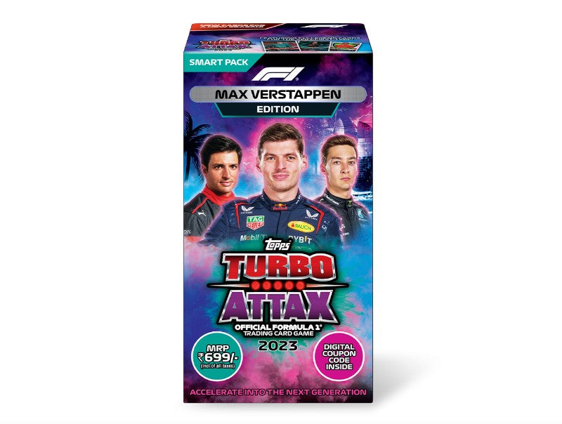 Topps F1 Turbo Attax trading and collectible card game (Smart Pack- Max Verstappen verison)