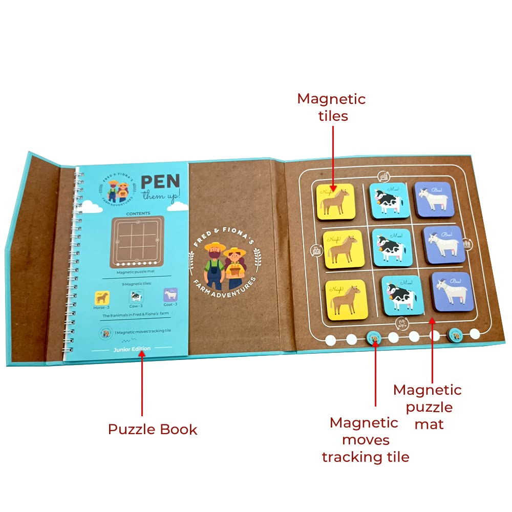 Toy Kraft Pen Them Up: Logic Based Magnetic Puzzle Game Junior Edition