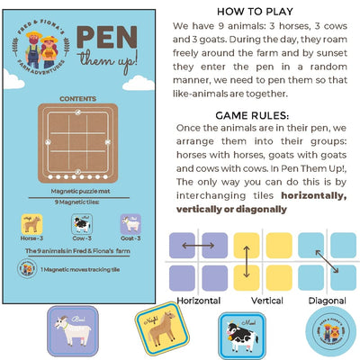 Toy Kraft Pen Them Up: Logic Based Magnetic Puzzle Game Junior Edition