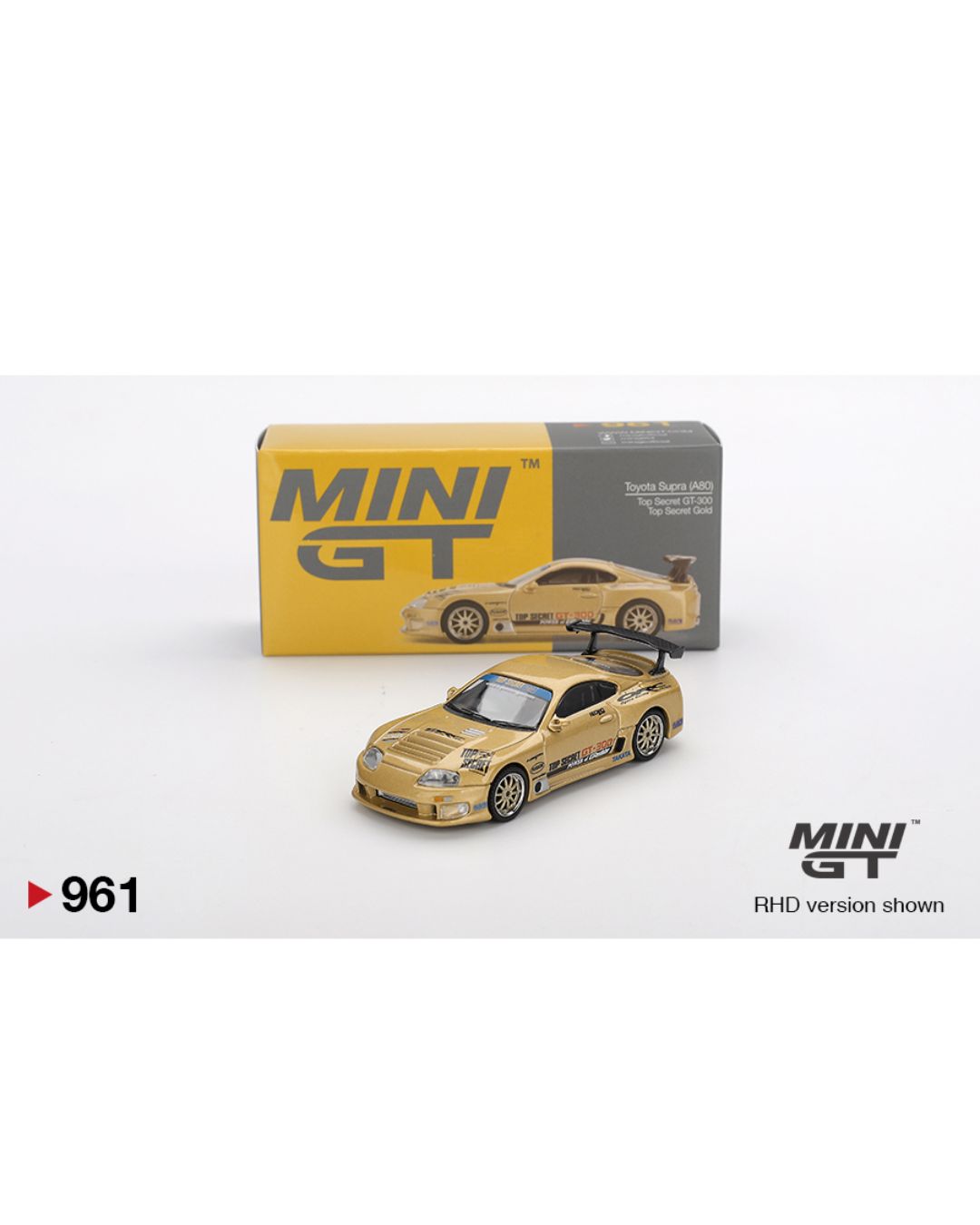 Mini GT #961: Toyota Supra (A80) Top Secret GT-300 Top Secret Gold