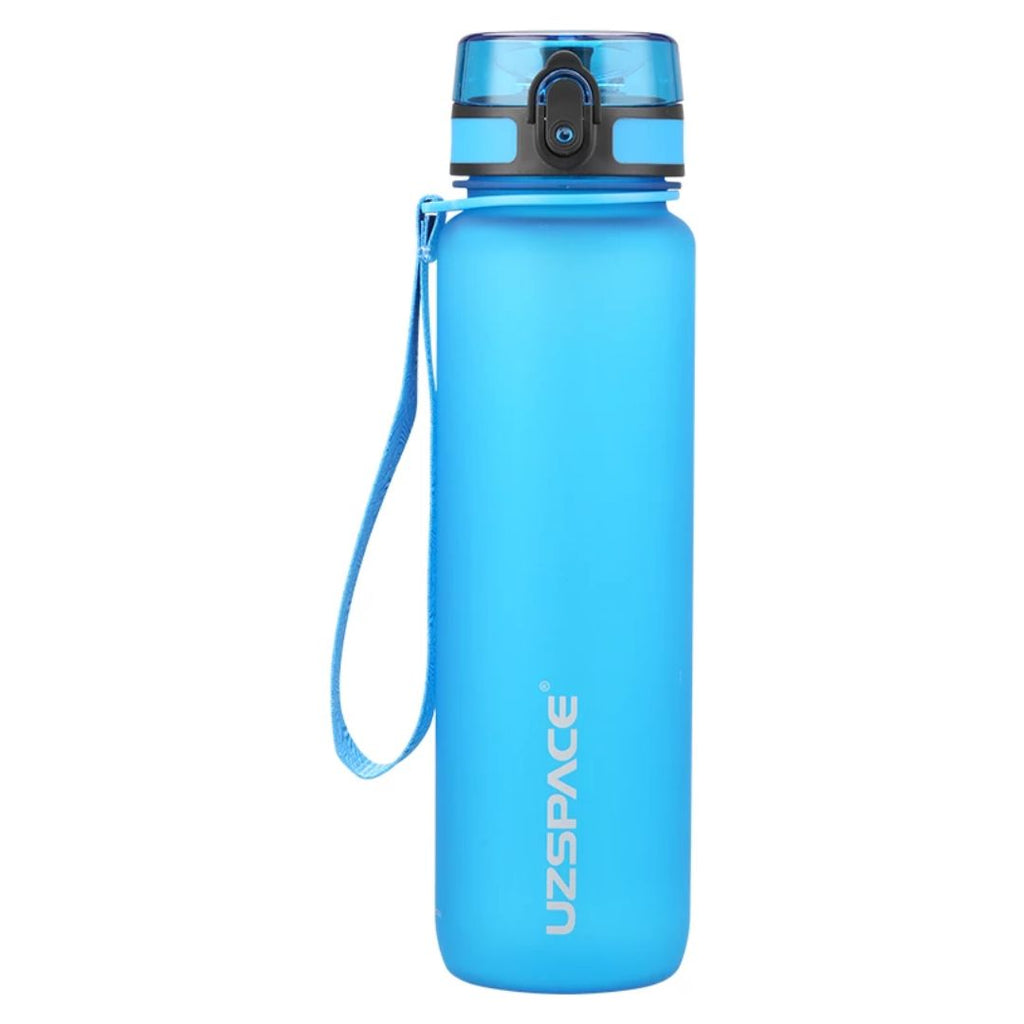 UZSPACE: Frosted Tritan Sport Plastic Water Bottle With Time Maker 1000ML - Blue